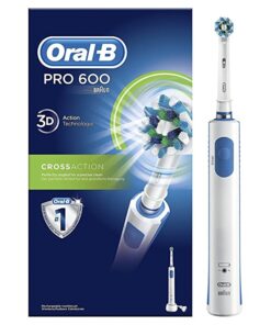Oral B Pro 600 Cross Action Electric Rechargeable Toothbrush For Adults , Blue & White