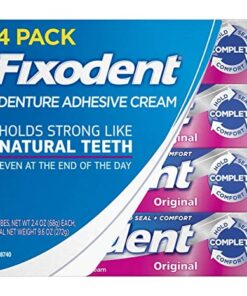 Fixodent Original Denture Adhesive Cream-2.4 Oz, 4 Pk
