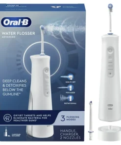 Oral-B Water Flosser Advanced, Portable Oral Irrigator Handle With 2 Nozzles