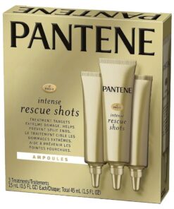 Pantene Rescue Shots Hair Ampoules Treatment, Pro-V Intensive Repair Of Damaged Hair, 1.5 Fl Oz (Pack Of 3)