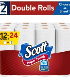 Scott Choose-A-Sheet Paper Towels, White, 12 Double Rolls