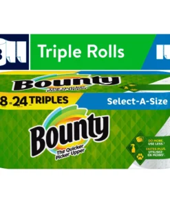 Bounty Select-A-Size Paper Towels, Triple Rolls, White, 147 Sheets Per Roll, 8 Count