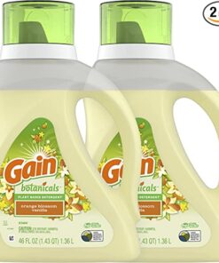 Gain Botanicals Plant Based Laundry Detergent, Orange Blossom Vanilla, 46 Fl Oz 32 Loads, HE Compatible, Pack Of 2