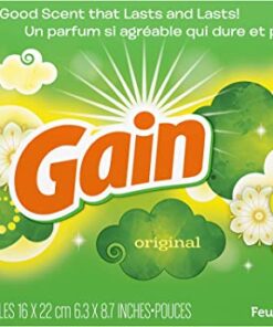 Gain Dryer Sheets Laundry Fabric Softener, Original Scent, 240 Count
