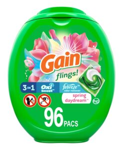 Gain Flings Spring Daydream Scent, 96 Count Laundry Detergent Pacs