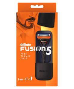 Gillette Fusion Manual Razor For Men With Free Travel Case (Limited Time Offer) For Perfect Shave And Perfect Beard Shape