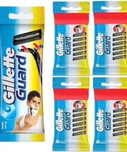 Gillette Guard Cartridge Single Blade With Razor (25Cartridge + 1 Razor Handle) Pack Of 26 Items