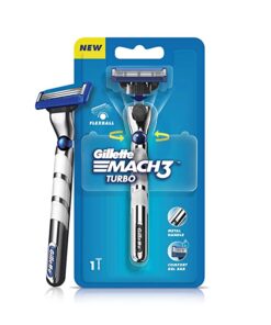 Gillette Mach3 Turbo Men’s Razor With Flexball Technology | Pack Of 1 Razor