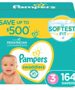 Pampers Swaddlers Diapers, Size 3 (16-28 Pounds), 164 Count