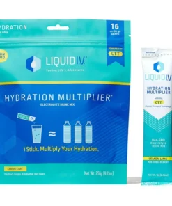 Liquid I.V. Hydration Multiplier, Electrolyte Powder, Easy Open Packets, Supplement Drink Mix (Lemon Lime, 16 Count)