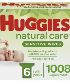 Huggies Natural Care Baby Wipes, Unscented, 6 Refill Packs (1008 Total Wipes)