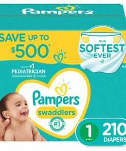 Pampers Swaddlers Diapers, Size 1 (8-14 Pounds), 210 Count